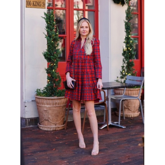 NWT Sail to Sable Highlands Dress in Red Plaid - Picture 1 of 7